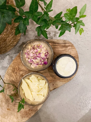 DIY body butter cacao butter roses cream natural