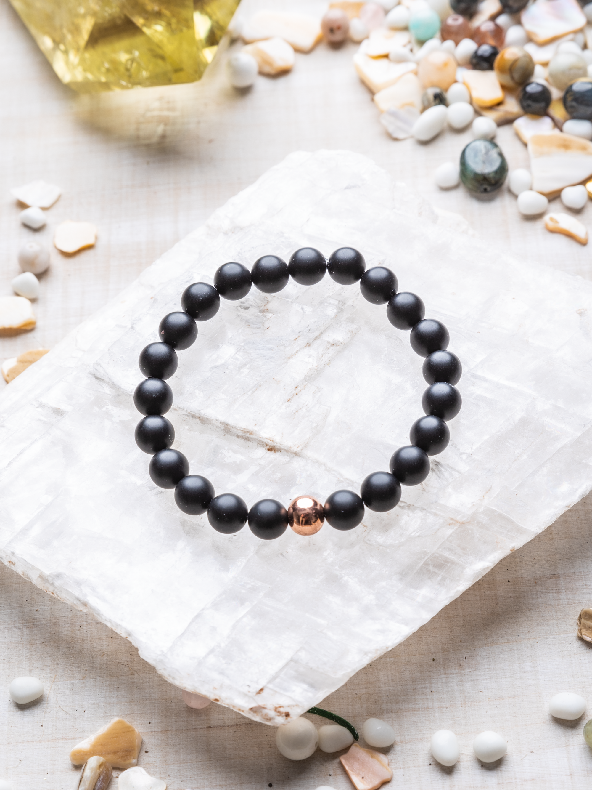 Black Agate 6mm Gemstone Bracelet | Semi- Precious Gemstones |  Inspirational & Motivational Jewelry