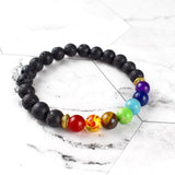 chakra bracelet for men - lava stone chakra bracelet