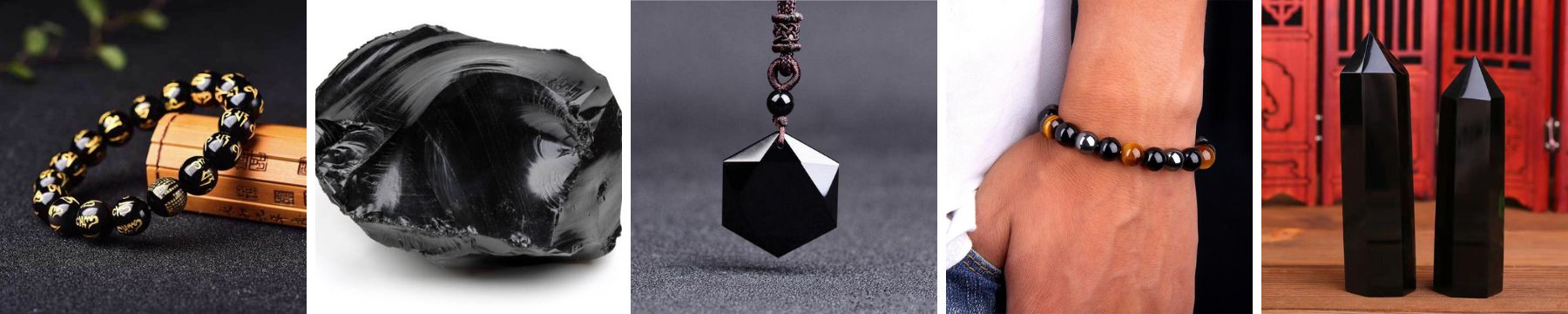Kristalle für die Wintersonnenwende - schwarzer Obsidian