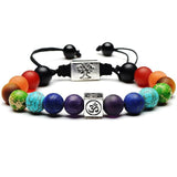 pulsera de chakra para hombre - pulsera de chakra del árbol de la vida om