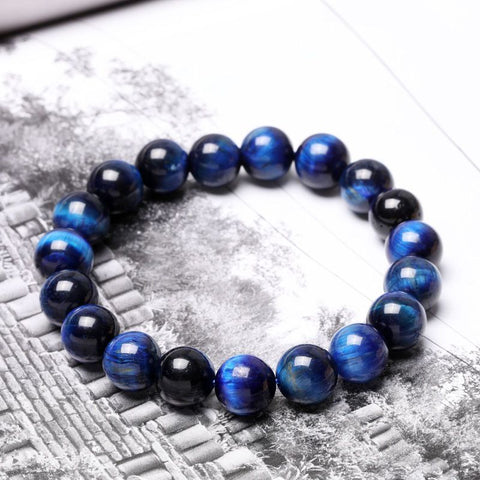 pulsera de poder de ojo de tigre azul - regalos espirituales para hombres