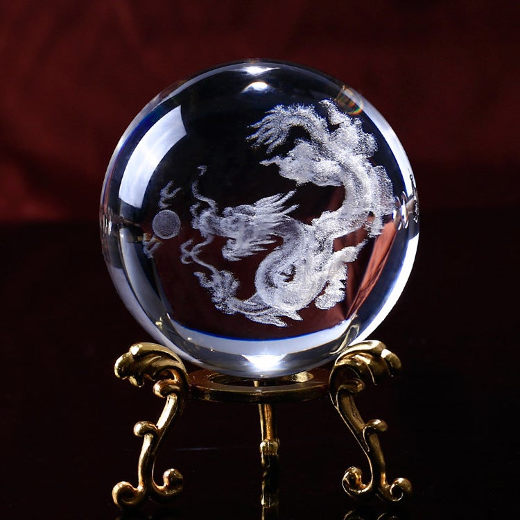 Chinese Dragon Clear Crystal Ball