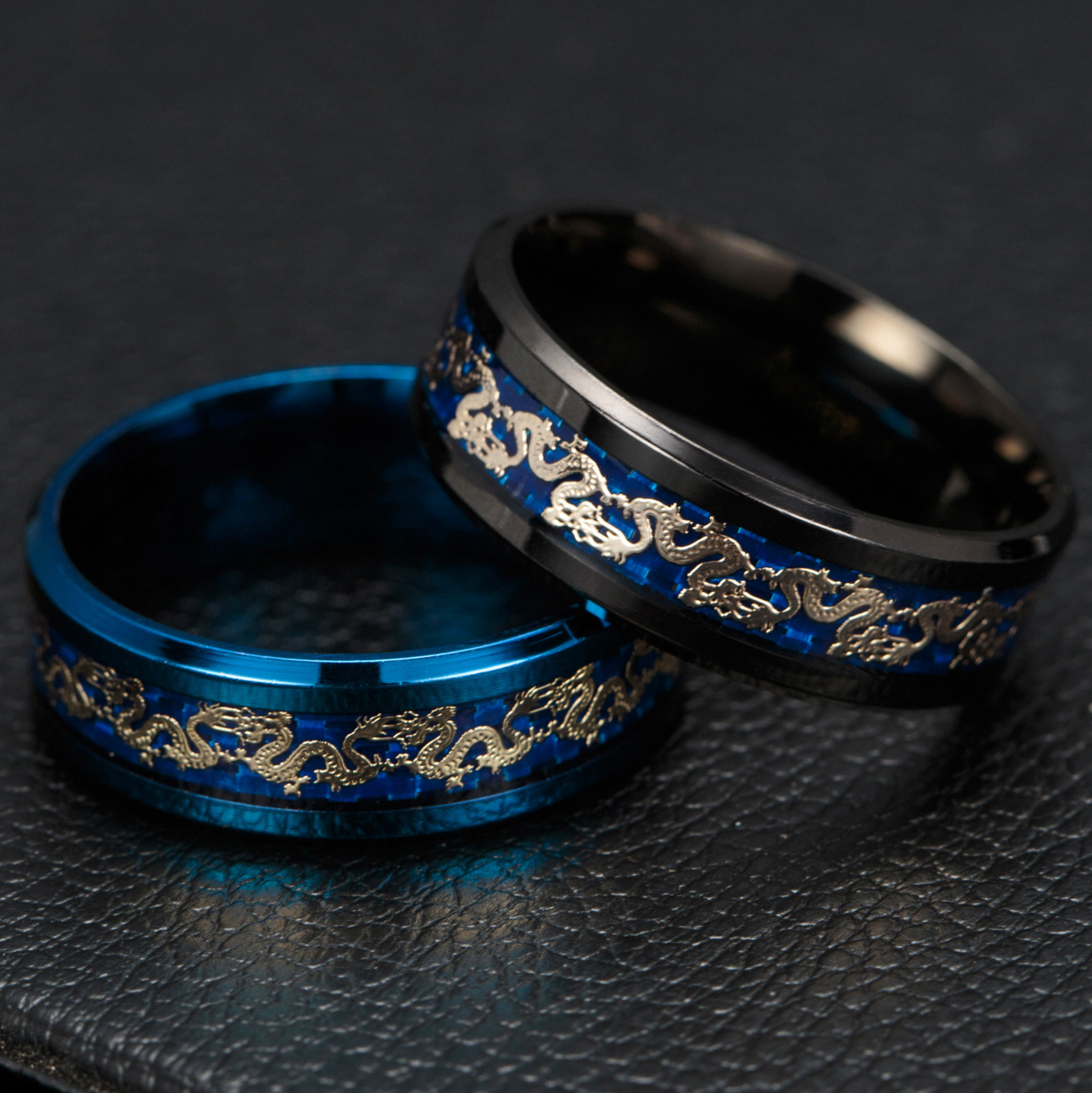 Chinese Dragon Inlay Ring