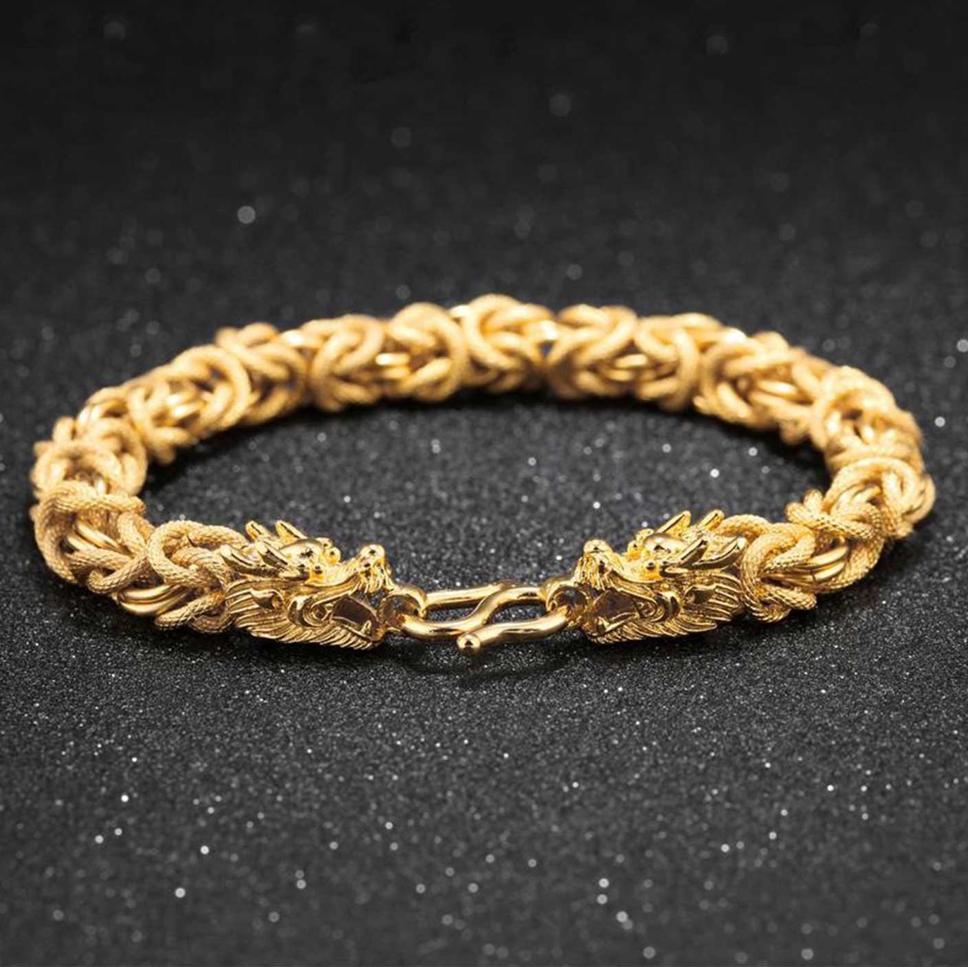 Double-Headed Golden Dragon Bracelet