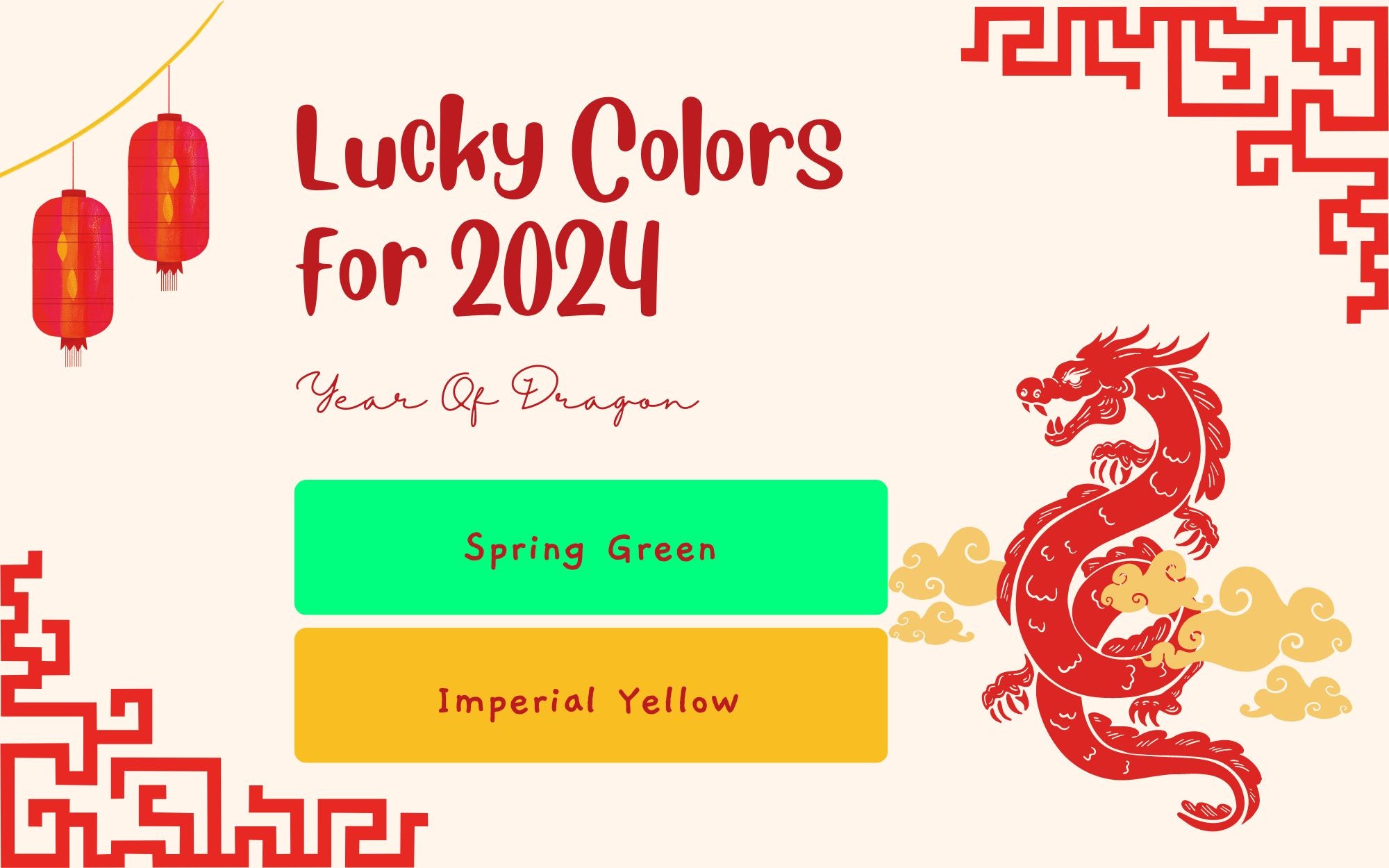 lucky colors for 2024 - year of the dragon