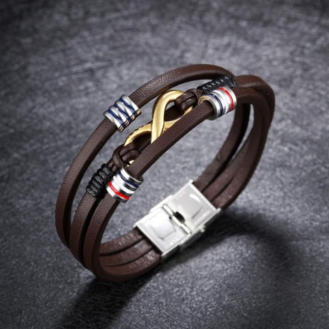 pulsera de cuero infinito - regalos espirituales para hombres