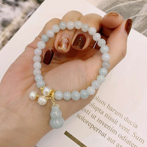 Hellgrünes Jade Wu Lou Armband - Feng Shui Geschenk für Gesundheit