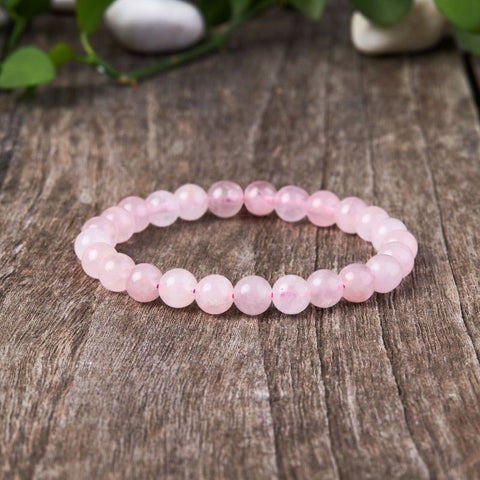 pulsera de cuarzo rosa - pulsera de cristal