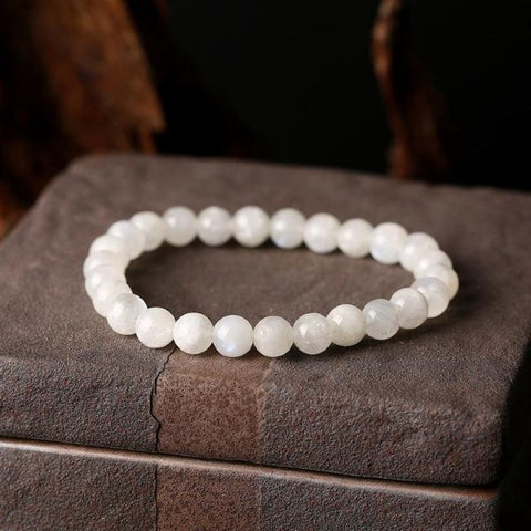 pulsera de piedra de luna blanca