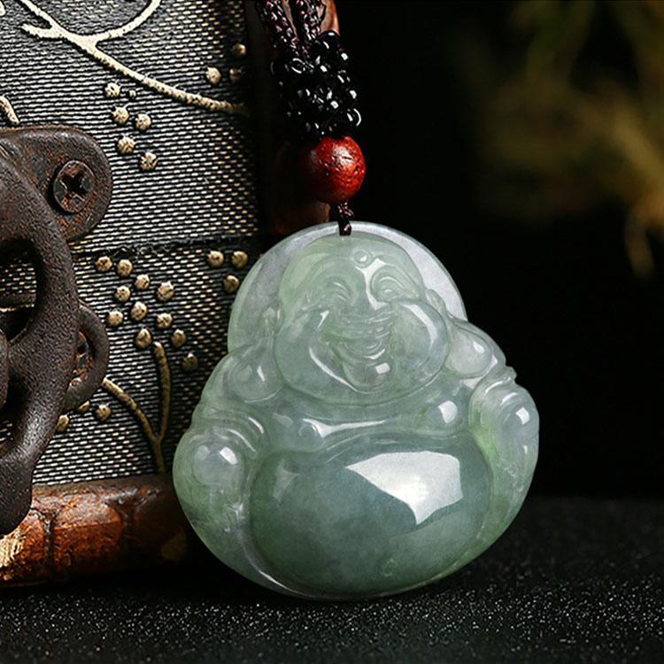 Jade Laughing Buddha Necklace | Buddha & Karma