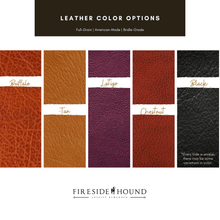 Load image into Gallery viewer, Fireside Hound wide dog collar leather color options
