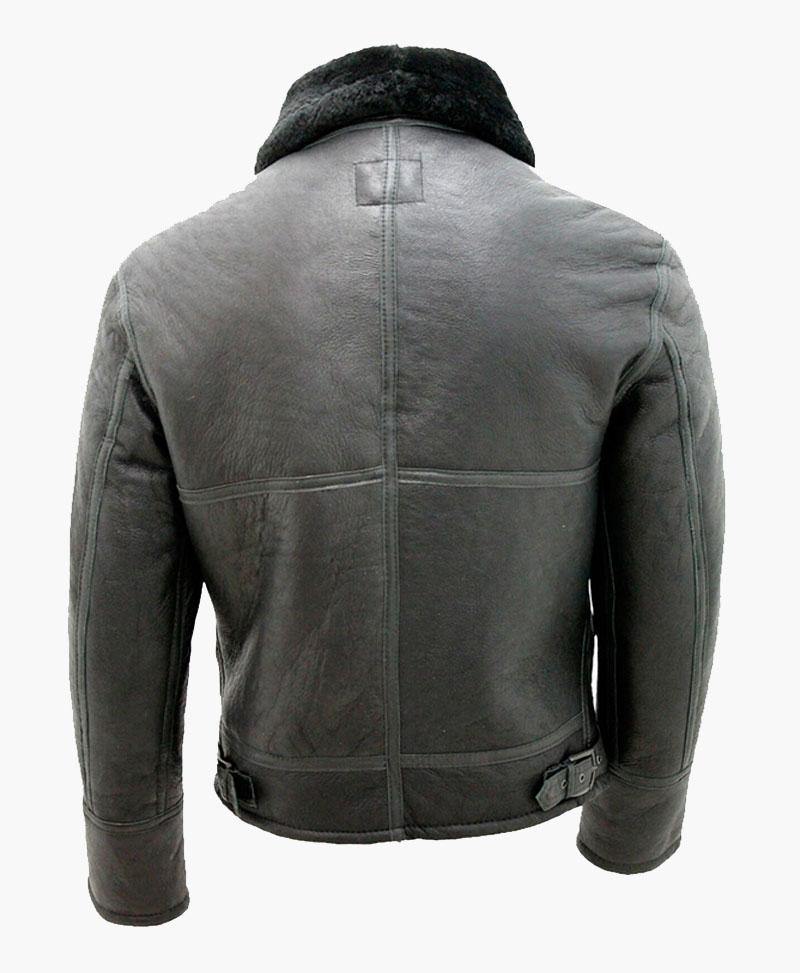 MENS BLACK AIR FORCE REAL LEATHER JACKET WITH FUR