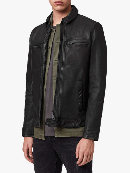 Men Solid Black Leather Jacket | Black Leather Jacket Mens | Men Jacket