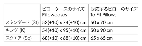 ピローケースのサイズ／クラシック・ホワイト400TC | Beaumont & Brown Japan