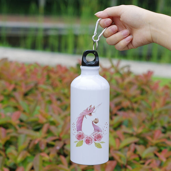 illustration metal bottle pink unicorn
