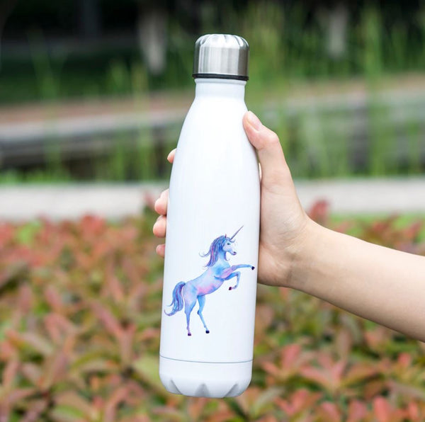 illustration stainless steel water bottle elegant unicorn