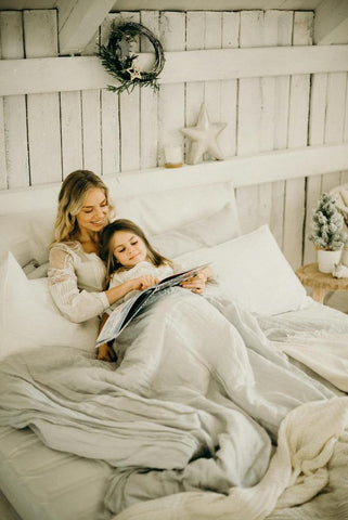 Mother and daughter at storytime