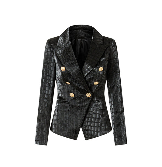 Balmain Croc-Embossed Blazer