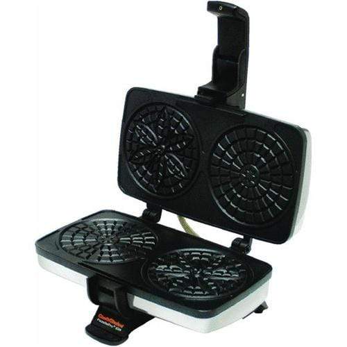 CucinaPro 2-Slice Black Non-Stick Pizzelle Waffle Maker 220-05NS