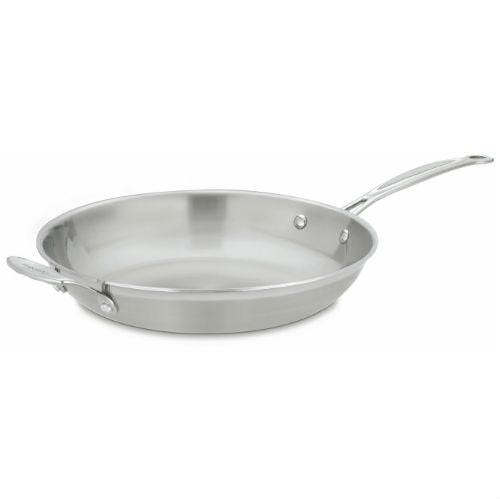 Cuisinart 12 Fry Pan Skillet W/ Lid & Helper Handle Stainless Steel  #722-30H