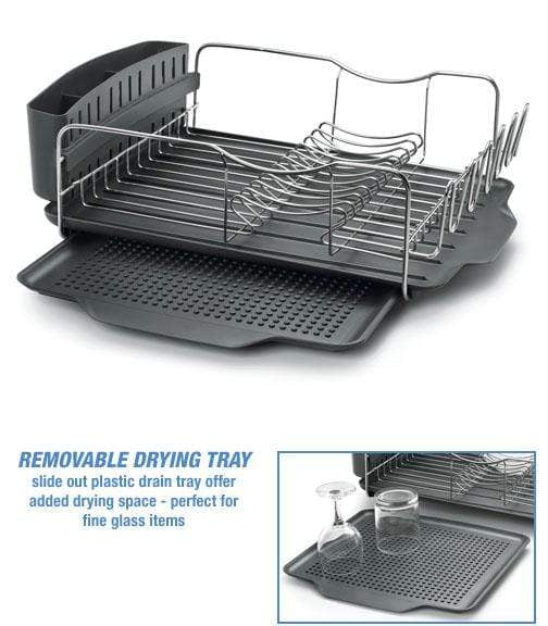 Umbra Dish Drying Rack & Mat In One – Charcoal