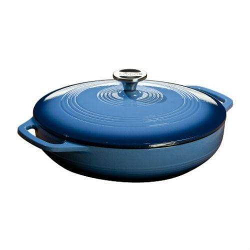 Lodge 3 qt Island Spice Red Enameled Cast Iron Casserole - 12 3/4L x 11  3/4W x 2 1/8H