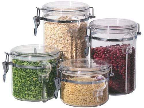 3-Piece Acrylic Canister Set with Airtight Clamp Lids, Food Storage  Container