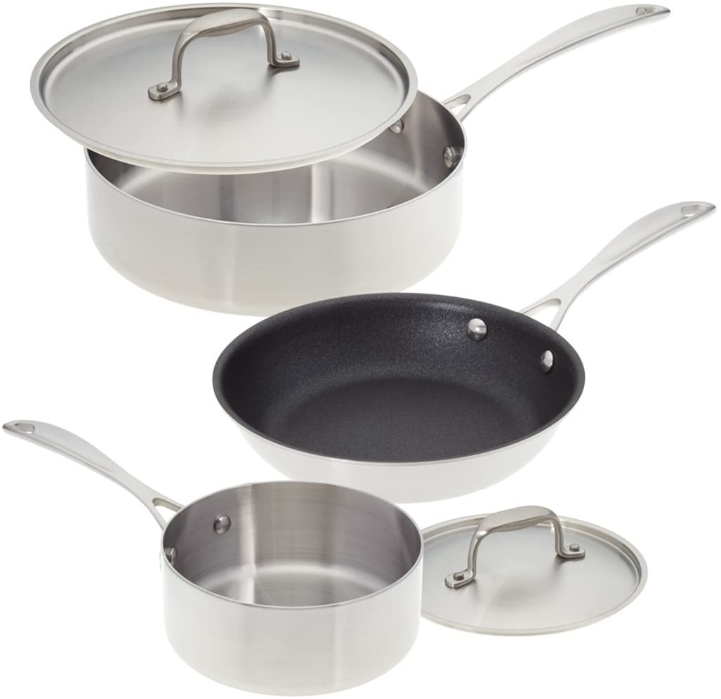 3-Ply Base Stainless Steel 10-Piece Cookware Set – PotsandPans