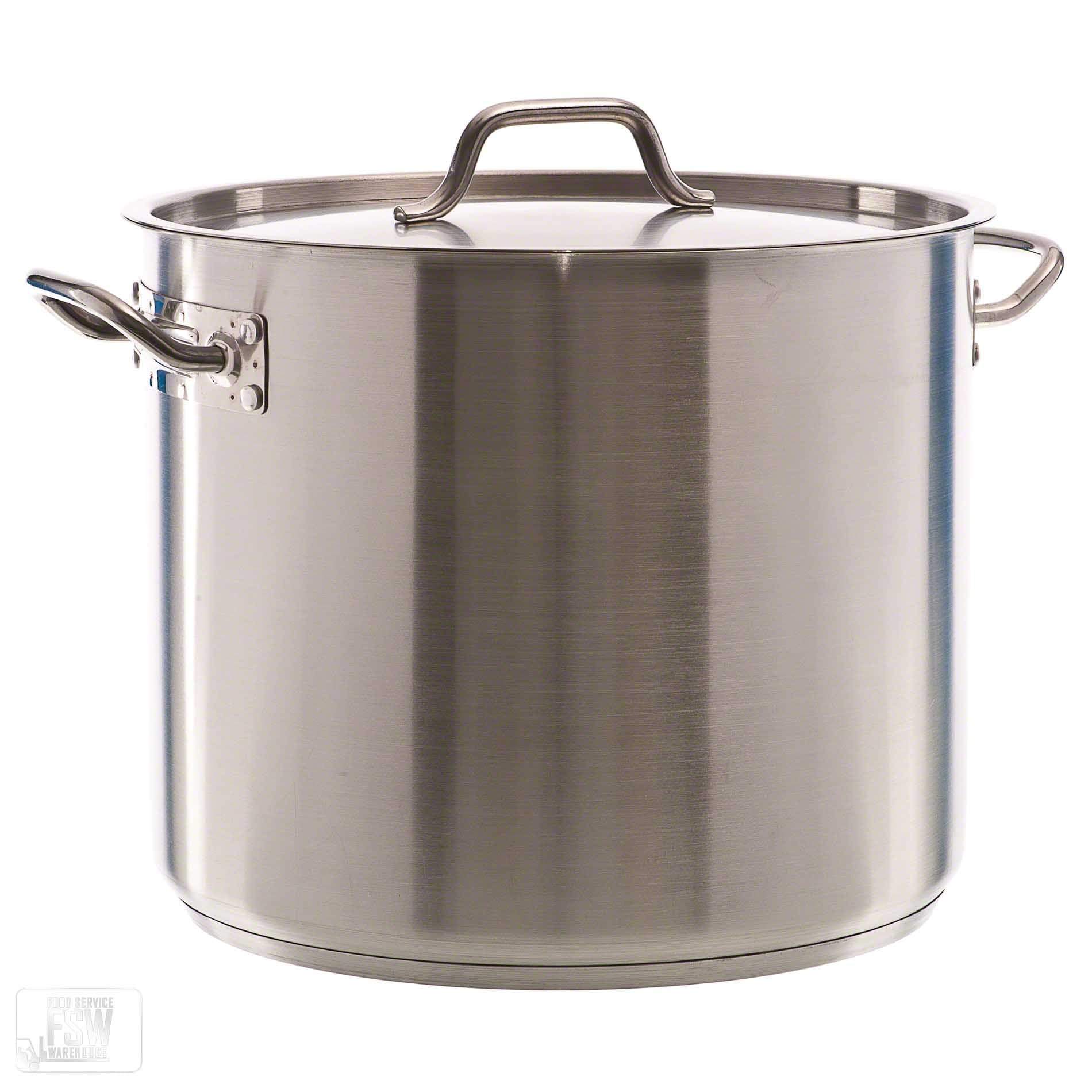 Stainless Steel 8-Qt Master Cook Stock Pot With Cover (5 mm aluminum core,  NSF) - LionsDeal