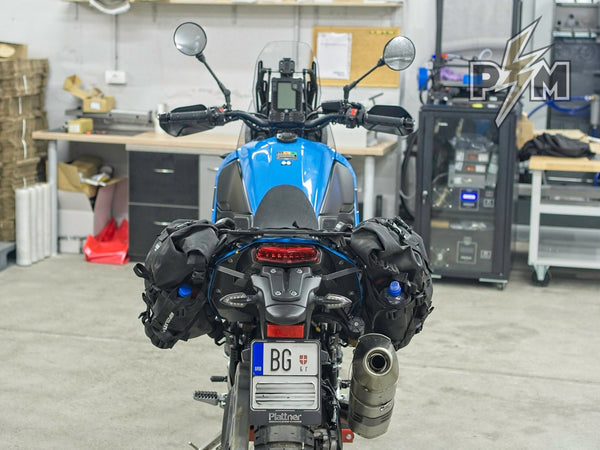 Enduristan Blizzard XL on Yamaha Tenere 700 with Perun moto Top luggage rack, Side carriers and Tie-down brackets - 10