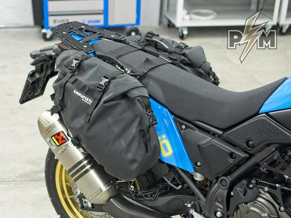 Enduristan Blizzard XL on Yamaha Tenere 700 with Perun moto Top luggage rack, Side carriers and Tie-down brackets - 2