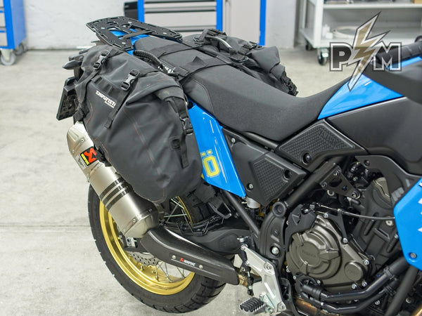 Enduristan Blizzard XL on Yamaha Tenere 700 with Perun moto Top luggage rack, Side carriers and Tie-down brackets - 6