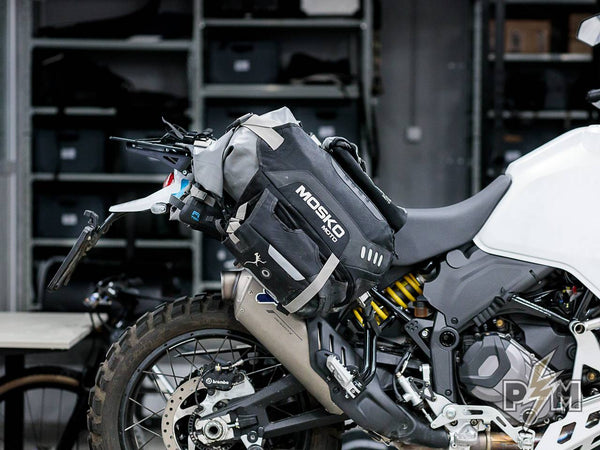 Perun moto Ducati DesertX Top Luggage rack + Side carriers + Mosko moto Reckless 80 - 14