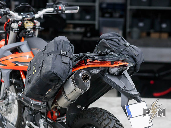 Perun moto KTM 690 luggage rack and Heel guards Kriega OS-base OS-18 - 7
