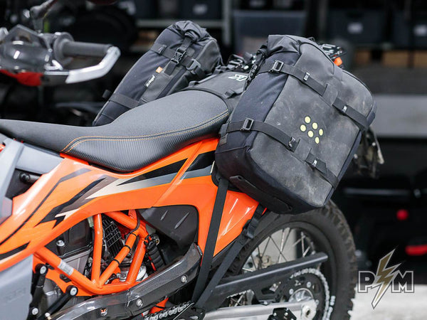 Perun moto KTM 690 luggage rack and Heel guards Kriega OS-base OS-18 - 9