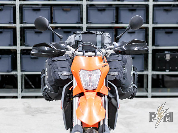 Perun moto KTM 690 Luggage rack and Heel guards with Mosko moto Reckless 80 and Gnoblin- 1