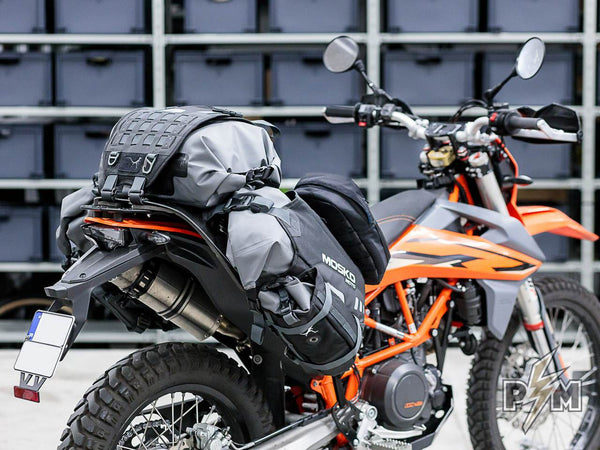 Perun moto KTM 690 Luggage rack and Heel guards with Mosko moto Reckless 80 and Gnoblin- 7