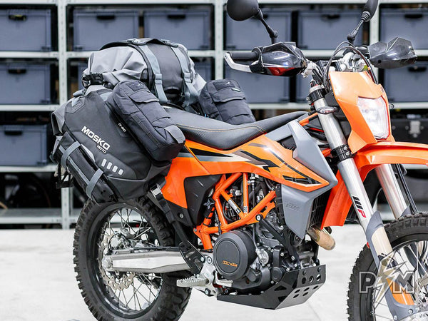 Perun moto KTM 690 Luggage rack and Heel guards with Mosko moto Reckless 80 and Gnoblin- 9