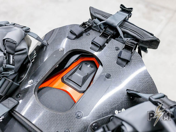 Perun moto KTM 690 Luggage rack, Extension plate and Heel guards with Mosko moto Reckless 80 - 4