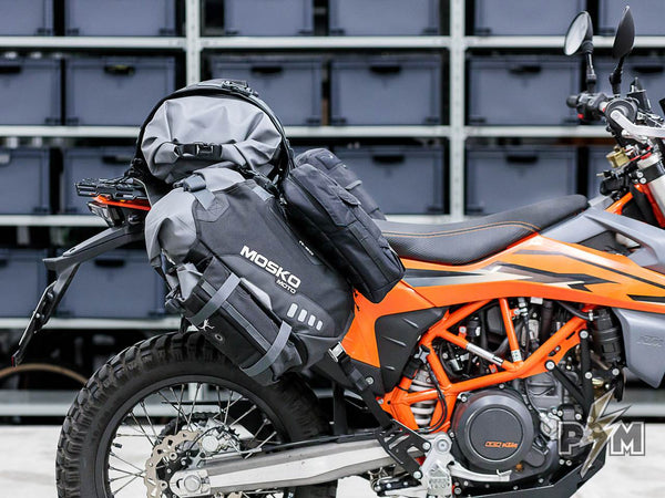 Perun moto KTM 690 Luggage rack, Extension plate and Heel guards with Mosko moto Reckless 80 - 14