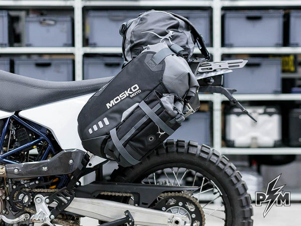 Perun moto Husqvarna 701 Luggage rack, Extension plate and Heel guards with Mosko moto Reckless 80 - 20