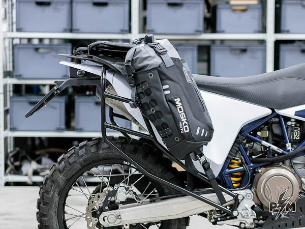 Perun moto Husqvarna 701 Luggage rack and Vanasche minimalist pannier racks - 16 Mosko moto reckless 40