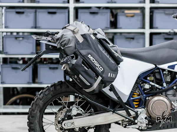 Perun moto Husqvarna 701 Luggage rack and Vanasche minimalist pannier racks - 20 Mosko moto reckless 80