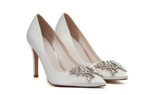 ivory satin court shoes