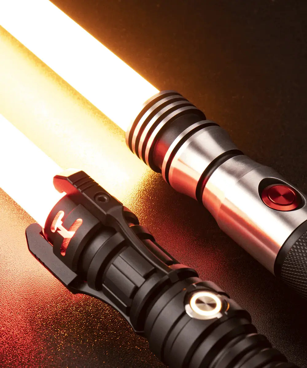 Sabertrio custom Neopixel duel-ready lightsabers, inspired by iconic designs, crafted with precision and quality