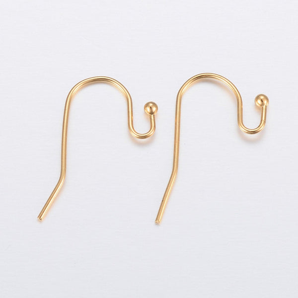 50 pieces - Stainless Steel Earring Hooks With Ball - Wholesale