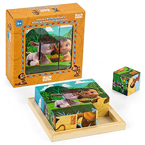 Mighty Little Bheem Wood 6 Sided Building Stacking Block Puzzle 6 Puzzles in 1