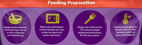 Neocare baby bird hand feeding formula instructions