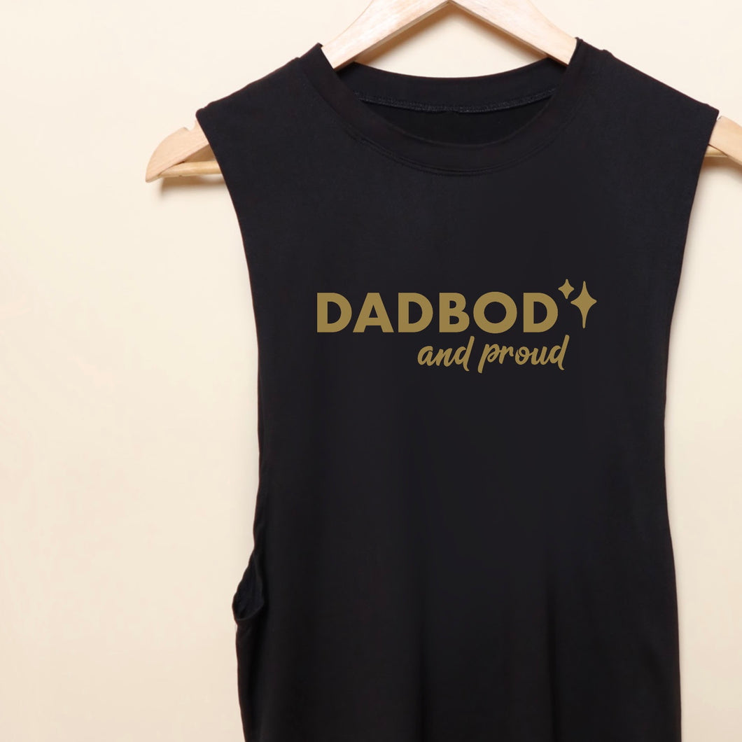 DadBod and Proud Mom Statement Muscle Tee